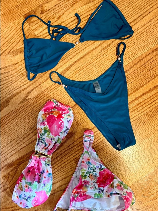 SHEIN Other - SHEIN Bikini Bundle Size Medium 2 Sets Teal & Floral NWOT